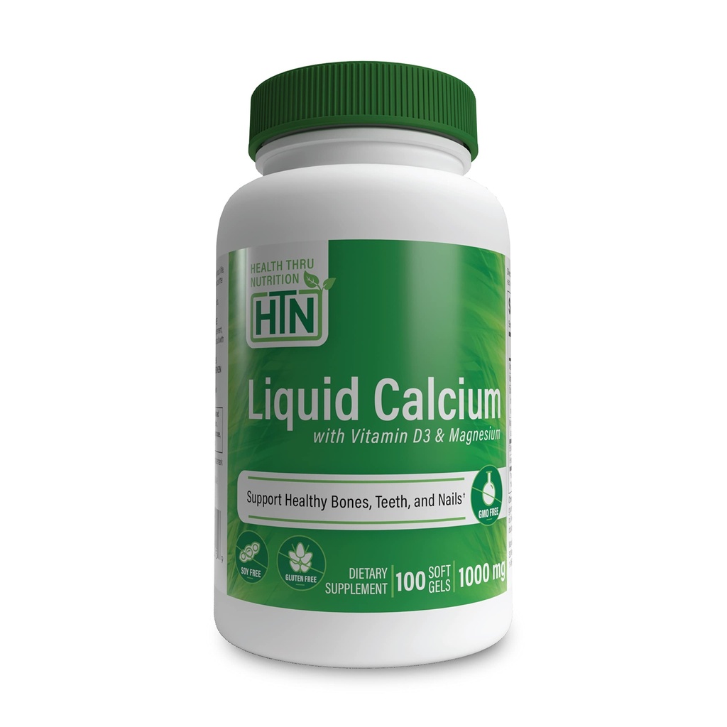 Veselības Thru Nutrition Šķidrs Kalcijs 1000mg, Magnijs 400mg, vitamīns D3 1 000iu un borons 