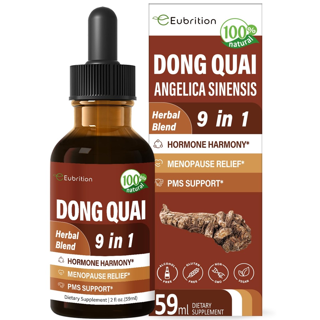 Dong Quai Liquid papildinājums sievietēm, Angelica Sinensis Saknes ekstrakts Tincture Support Menopause & PMS Relief, Hot Flashes, Herbal Blend Drops with Red Clover Grieķu. 2oz