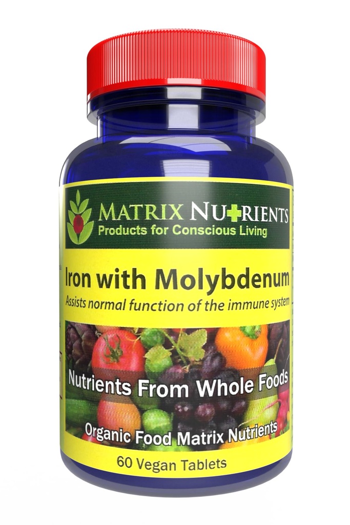 Dzelzs ar Molybdenum - Imūnās un stresa atbalsts, ANTIOXIDANT veselība, palīdz šūnu augšanu - 100% Organic - Vegan tabletes (60ct)