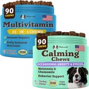 Natural Dog Company Multivitamīnu un kalšanas Papildinājums Bandle, Dienas Nutrients un Trauksme atvieglojums suņiem, Atbalsts kopīgās veselības, ādas un ādas, samazināt stresu no trokšņa un ceļot, Essential Vitamīni