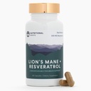 Uztura saknes - Lion’s Mane + Resveratrol - ar 800mg Lion’s Mane Extract & 350mg Trans-Resveratrol Per Kalpošana - atbalsta smadzeņu un sirds veselība - uztura papildinājums - 1 mēnesis Piedāvā - 60 kapsulas