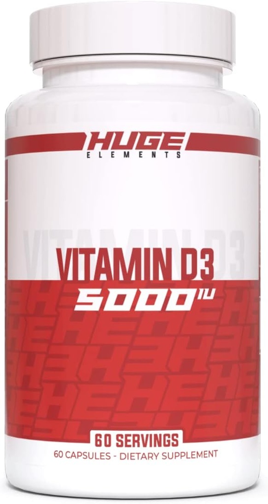 Milzīgas piedevas D3 vitamīns, 5000 SV (125 mkg) uz vienu apkalpojošo, ne-GMO, bez lipekļa, bez sojas - atbalsta Imūnsistēma, kaulu veselība, un Mood (60 kapsulas)