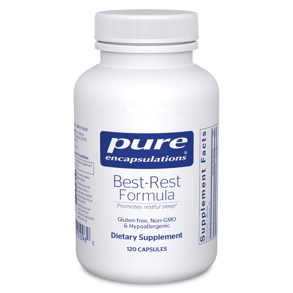 Pure Encapsulations Best-Rest Formula - Atbalsta Restful Sleep - Relaxation - Restful Miega papildinājums - Ne-GMO un Vegan - 120 Kapsulas