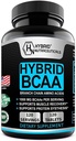 Hibrīda BCAA 1000mg – BCAA aminoskābju piedevas - 2:1:1:1 L-leicīns, L-izoleicīns un L-valīns – ne-GMO, Vegan – 120 Servējumi