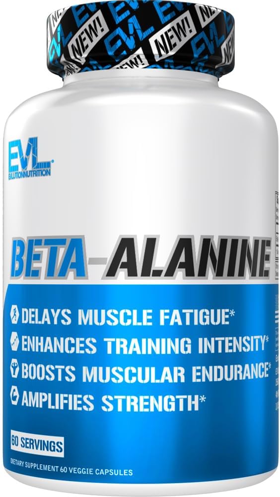 Evlution Nutrition Beta-Alanīna kapsulas - uzlabot apmācību Intensitāte - 60 Count Beta-Alanine papildinājums vīriešiem un sievietēm - aizkavēt muskuļu nogurums, pastiprināt izturība, pastiprināt stiprumu