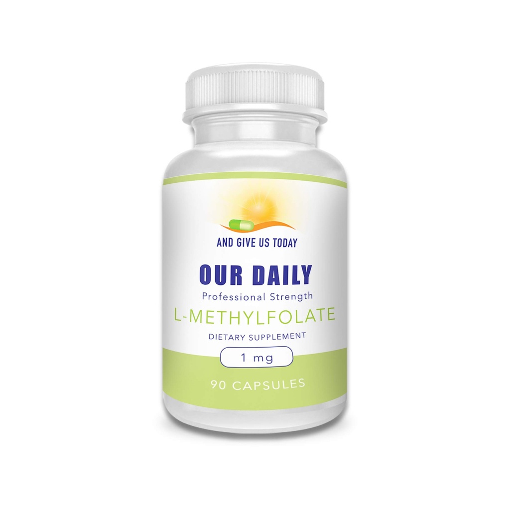 Mūsu ikdienas Vites L-metilfolāts 1mg / 1000 mcg Maksimālais stiprums Active Folāts, 5-MTHF, bez filtrācijas, bez lipekļa, ne-GMO, veģetārās kapsulas 90 Skaits (iepakojums no 1)