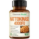 Nattokināzes papildinājums - sirds veselības papildinājumi ar Nattokināzi 4000 FU - Max Strength Cirkulācijas papildinājumi - sistēmiskie enzīmi veselīgai cirkulācijai un gludai plūsmai. Non-GMO & Vegan. 60 Kapsulas