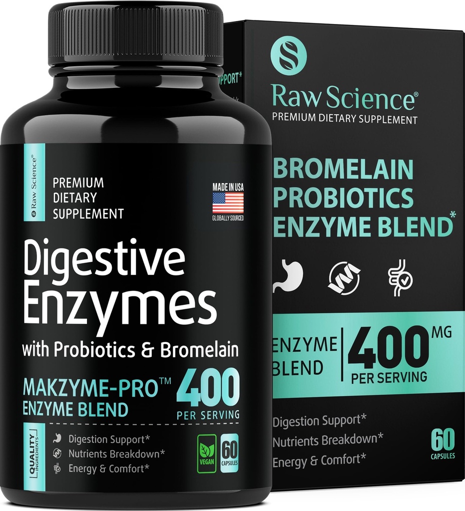 Gremošanas enzīmi ar probiotikām sievietēm un vīriešiem Gremošanas Veselība - Bloating Relief, Gut Veselības papildinājumi: Bromelain, Papaya Enzyme, Acidophilus Probiotikas, Laktāzes enzīmi gremošanas - 60 tabletes