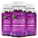 Kalcija magnija cinka gumijas ar augstu uzsūkšanos Magnijs Glicerīns 200mg, Kālija - Augu kalcija papildinājums w/ D3 & Sea Moss for Bone, Muskuļi, Calm Mood & Miega Atbalsts- Bērni un pieaugušie (3 Pack)