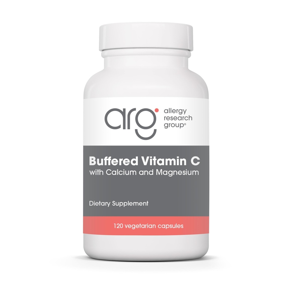 Alerģijas pētījumu grupa Buferētais C vitamīns - buferētais C vitamīns 100mg uz vienu kalpotāju, Askorbīnskābes pulveris Kapsulas ar kalcija magnija kompleksu, imūnā veselība - 120 kapsulas