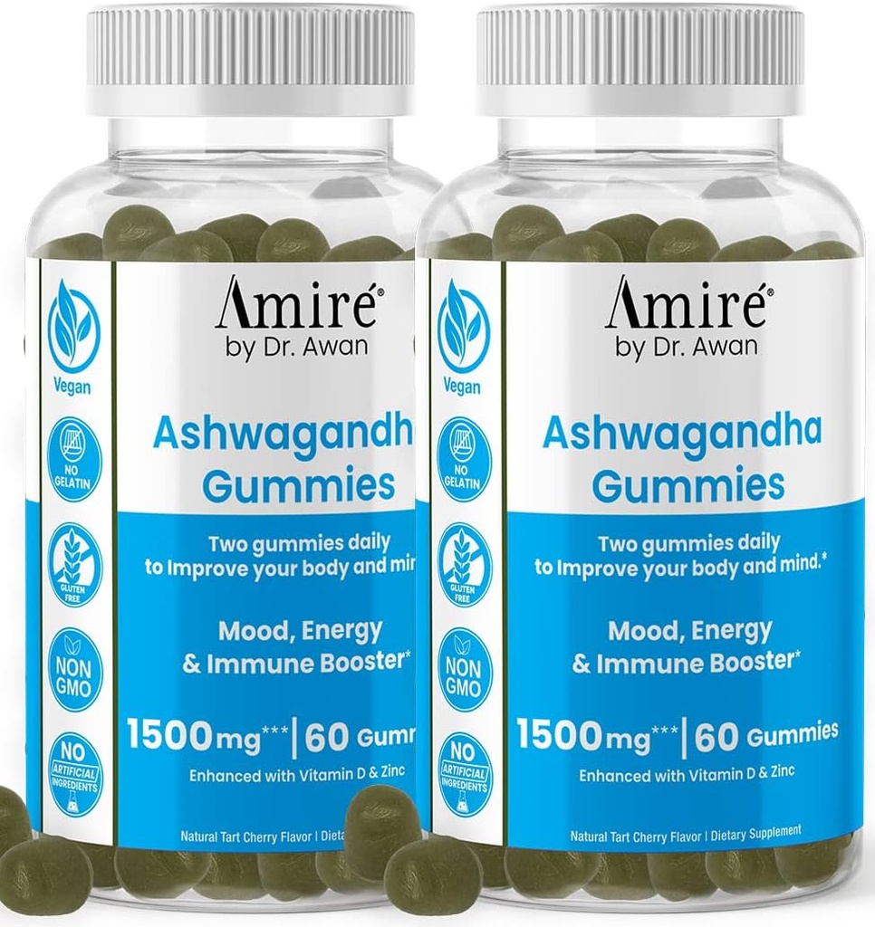 Amire, Dr. Awan Ashwagandha Gumies, Mood, Enerģija, & Imūnās Booster, 120ct, 60 dienu piegādes