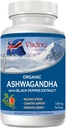 Viking Organic Ashwagandha ar melno piparu ekstraktu īslandiešu valodā. 60 Vegan kapsulas - Maksimālais stresa, garastāvokļa un enerģijas absorbcija