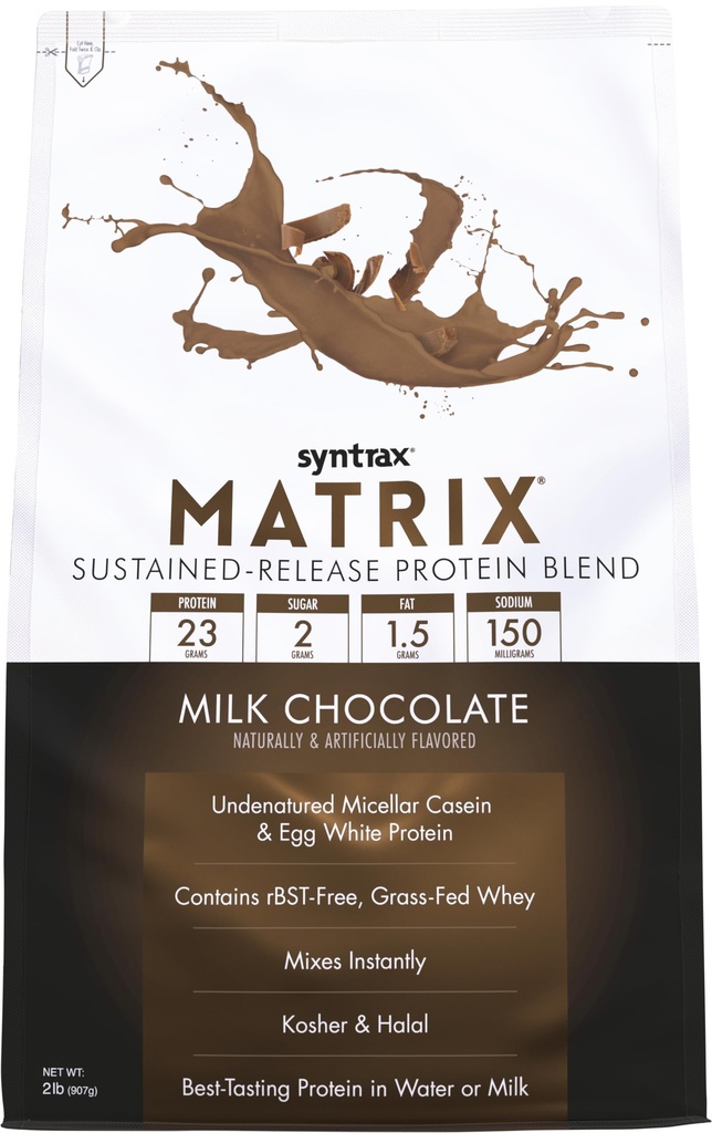 Syntrax Nutrition Matrix - Noturīga atsvaidzināt proteīns Blend, Piena Šokolādes 5 mārciņas.