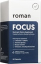 Ro Focus י Nootropic uztura bagātinātājs atbalsta mierīgu enerģiju un koncentrāciju ar kofeīnu, L-Teanīns, amerikāņu žeņšeņs, un Bacopa Monnieri 30 dienu piegādes (60 tabletes)