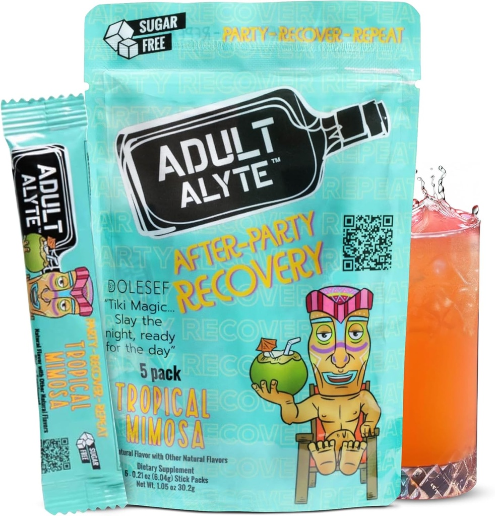 Pēc Alkohola palīdzība Wellness Vitamīni Es atjaunoju labāku rītiem I Dihydromiricetin DHM & B Vitamīni Complex I Antioksidanti Papildinājums un Aknu Atbalsts I 5 Pulveris Stick Drink Packets I Tropu Mimosa