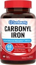 Karbonildzelzs ar dabisko C vitamīnu, maigs uz kuņģa, augsts Absorbcija, sarkano asins šūnu funkcija, enerģijas atbalsts, Vegan, 60 Tabs