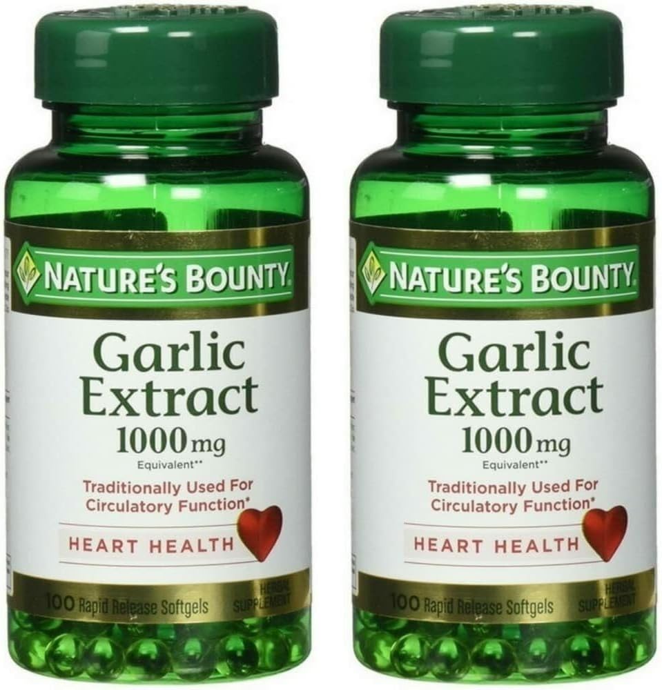 Dabas Bounty Ķiploki ekstrakts 1000 mg Softgels sirds un asinsvadu atbalstam, 100 ea (2. iepakojums)