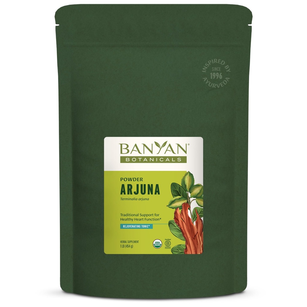 Banānu botānika Arjuna Bark Pulveris – Organic Arjuna (Terminalia Arjuna) – Dabīgs Herbal Heart Health Papildinājums un atjaunojošu toniku* – 1 lb. – Ne-GMO Ilgspējīgi Avots Vegan