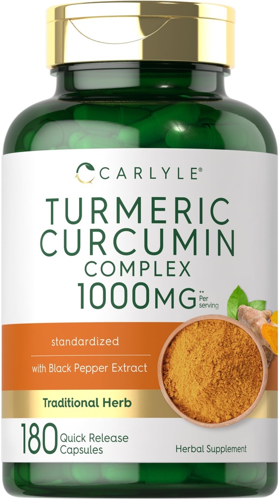 Carlyle Turmeric Kurkumīns ar melnajiem Pipariem 1000mg 