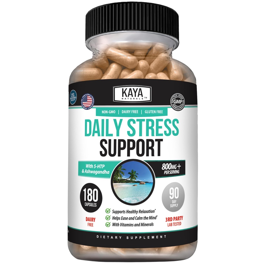 Kaya Naturals - Dabas augu atbalsts Vitamīnu Papildinājums ir paredzēti, lai palīdzētu jums atrast līdzsvaru un relaksāciju savā ikdienas rutīnas - Vitamīnu Papildinājums - 180 Kapsulas