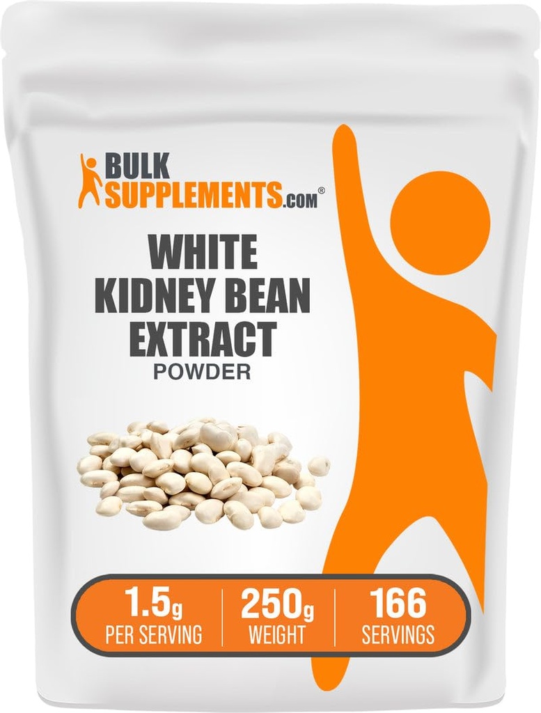 BulkSupplements.com Balto nieru pupu ekstrakts Pulveris - Balto nieru pupu pulveris - augu papildinājums - bez lipekļa, 1.5g per Serving, 250g (8.8 oz) (1. iepakojuma)