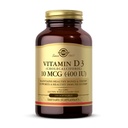 Solgar vitamīns D3 (holekalciferols) 10 μg (400 SV) - 250 softgeli - palīdz uzturēt veselīgus kaulus un zobus - Imūnsistēmas atbalsts - ne-GMO, bez lipekļa, bez piena - 250 Servējumi