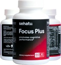 Focus Plus Kognitīvās veiktspējas uzlabotājs ar N-acetil-L-tirozīnu, DMAE Bitartrātu, GABA, glutamīnskābi, uzlabo fokusu, uzlabo atmiņu, atbalsta smadzeņu veselību, 60 skaits 30 dienu piegādes