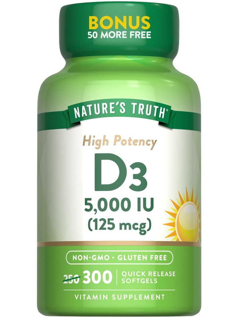 Dabas patiesība D3 vitamīns 5000 SV (125 mcg)