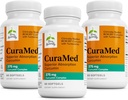 Terry Natural CuraMed 375mg - Antioksidants Papildinājums smadzeņu un imūnās veselības atbalsts - Uztura papildinājums ar kurkumīnu un kurkumas ēterisko eļļu - augu aknu atbalsts - 60 Softgels (iepakojums no 3)