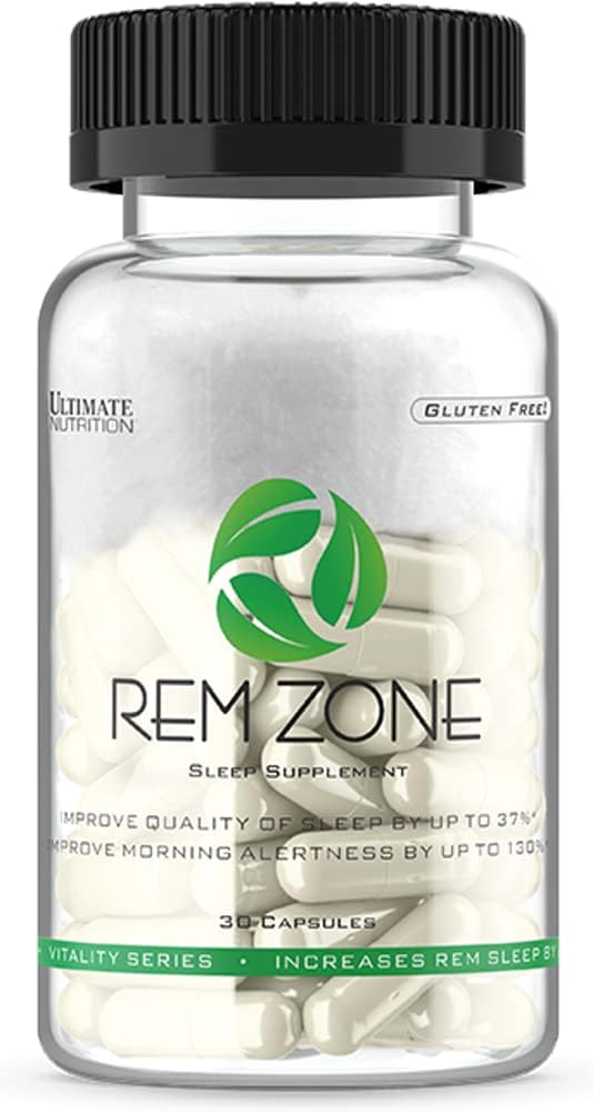 Ultimate Nutrition REM zonas papildinājums, visaptveroša formula atpūtai, ārstniecības augi labākai nakts snoozei, bez lipekļa, 30 Vegan kapsulas