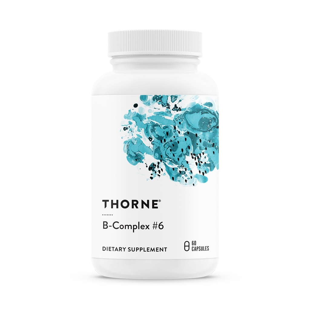 THORNE - B-Complex #6 - B vitamīna komplekss ar būtiskām B vitamīnu aktīvām formām un papildu B6-60 Servējumiem