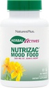 Natures Plus Herbal Actives NutriZAC Cood Food - 300 mg divšķautņu asinszāle, 90 Vegan Bi-Layered tabletes - maksimālā deva Natural Mood Booster - Veģetārs, bez lipekļa - 90 Servējumi
