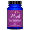 FRISKA Nakts reboot Enzīmi un probiotikas papildinājums, veicina labāku gremošanas un miega, atbalsta Gut Health vīriešiem un sievietēm, melatonīns, kumelītes, 30 kapsulas