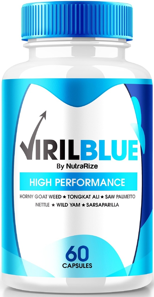 VirilBlue kapsulas vīriešiem, Viril Blue vīrieša papildinājums, All-Natural Formula, lai atbalstītu veiktspēju un uzticamību, Premium Uzturs vispārējai veselībai, Oficiālā tabletes pārskats (60 kapsulas)