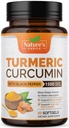 Kurkumas papildinājums 1500mg - BioPerine Black Pepper Extract Advanced Absorbcija Kurkuminoīdi dabas locītavu atbalstam - Antioksidants Herbal Papildinājums sievietēm un vīriešiem, ne-ĢMO - 60 Softgels