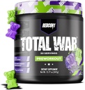 REDCON1 Kopējais karš pirms treniņa, Skābās gumija lācis - Satur 320mg kofeīna no zaļās tējas, Juniper & Beta Alanine - Pre strādāt ar aminoskābēm, lai palielinātu sūkni, enerģija + izturība (30 Kalpo)