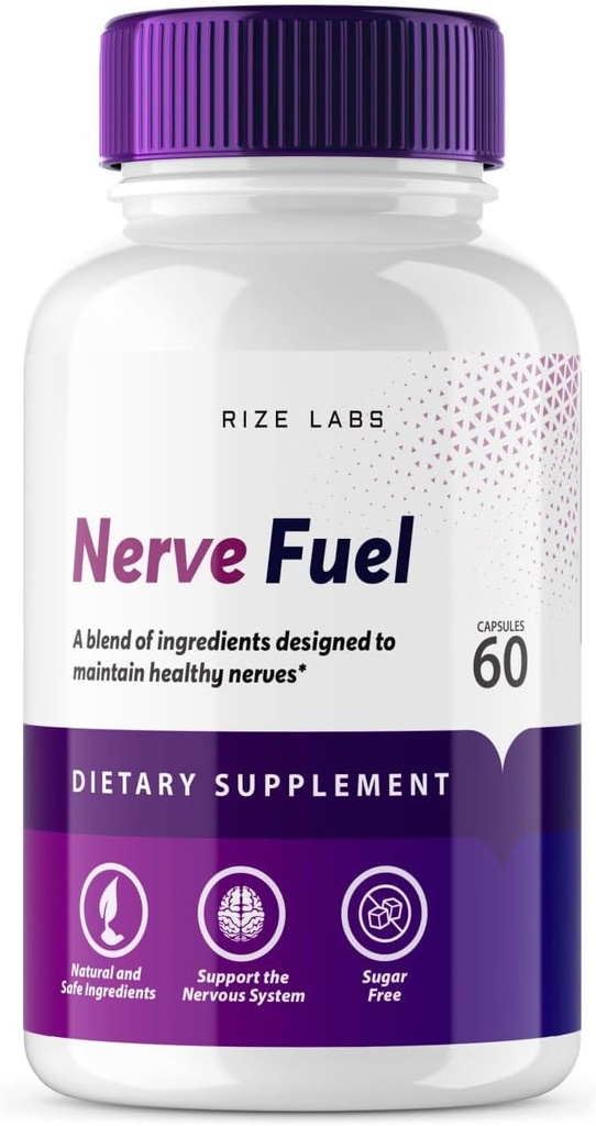 rize laboratorijas - Nerve degvielas kapsulas papildinājums, ko izmanto, lai samazinātu nervu sāpes un biežumu, tabletes, lai atjaunotu enerģiju, lai mazinātu nervu galu sāpes (60 kapsulas)