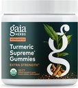 Gaia Herbs Turmeric Supreme Extra Strength Gumies - Atbalsts Pietūkums Reliefs, lai palīdzētu uzturēt aktīvu dzīvesveids - citronu Ginger Flavor - 120 Vegan Organic Gumies (40 dienu piegādes)