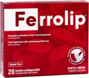 Ferolip dzelzs papildinājums sievietēm, vīriešiem un bērniem (20 ar citronu uzliesmojoši šķīstoši maisiņi) - gastrointestināls komforts un bez metāla garša - Vegan un glutēns bez