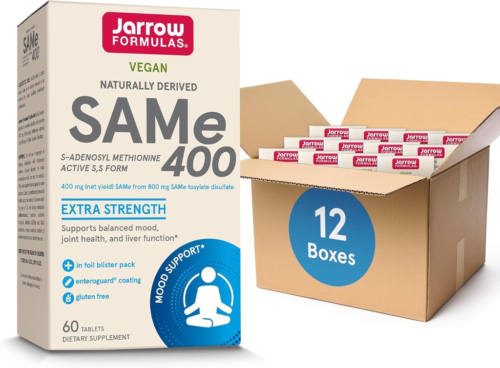 Jarow Formulas Tas pats 400 mg, atbalsta locītavu veselību, aknu funkcija, smadzeņu metabolisms, 60 tabletes, līdz 60 dienu piegādes, Iepakojums 12