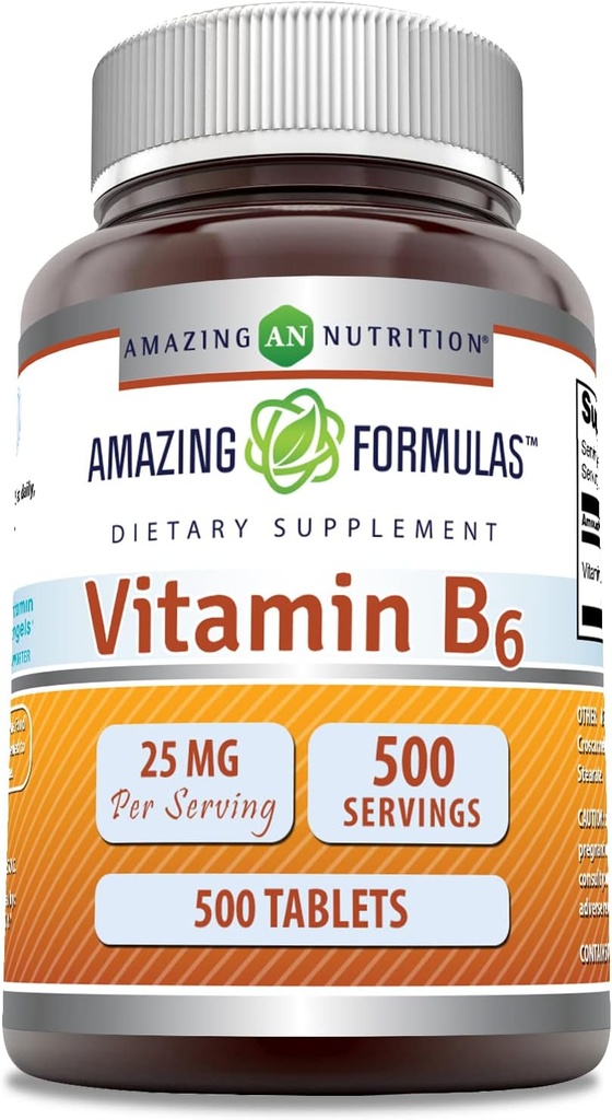 Apbrīnojami Formulas B6 vitamīns (piidoksīns) 25 Mg Papildinājums 