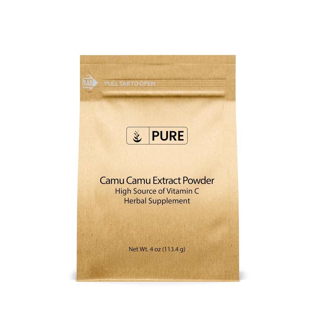 PURU ORIĢINĀLS SASTĀVDAĻAS Camu Camu (4oz) vitamīns C, Brazīlijas Superfood, Lab-Verified, Non-GMO