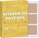 D3 Patches (iepakojums 60) - 100% Dabīgs D patch sievietēm un vīriešiem - ar kalcija, magnija, K2 - Imūnās un ķermeņa atbalsts - Uzlabota formula