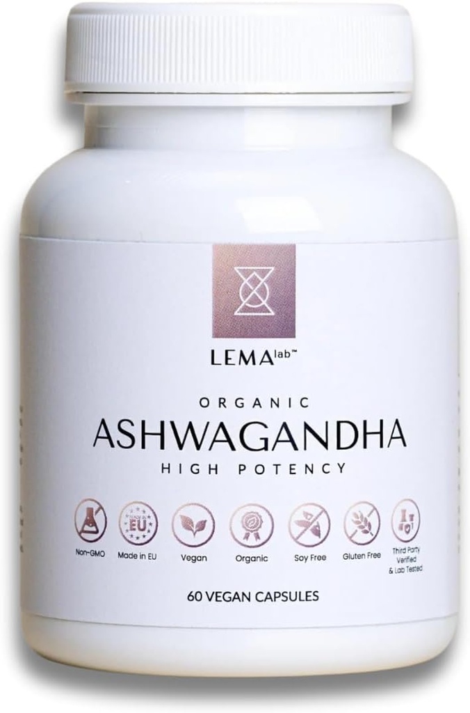LEMAlab Organic Ashwagandha, 60 Vegan kapsulas vispārējai labsajūtai