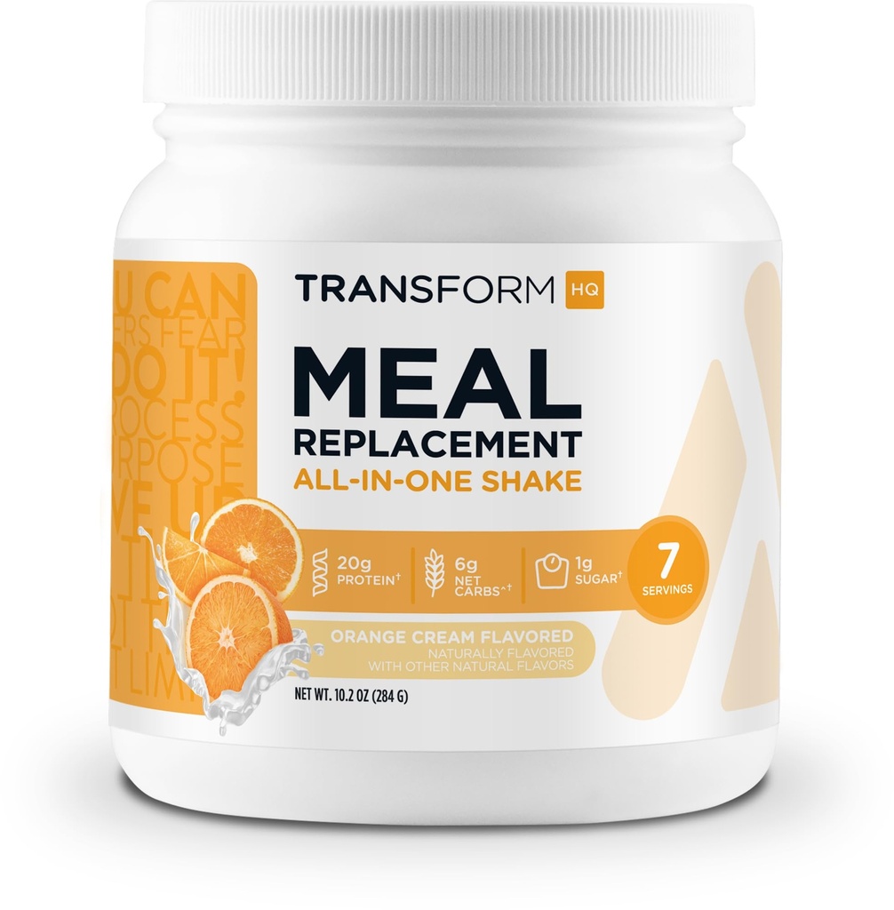 TransformHQ ēdienkartes aizvietotājs krata pulveris 7 Kalpo (Orange Cream) - bez lipekļa, ne-GMO