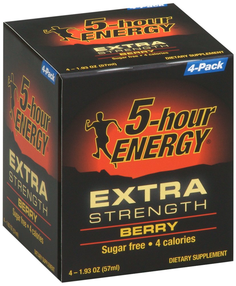 5-Hour enerģijas Extra Strength Diētiskā papildinājums, Berry, 4 Skaits