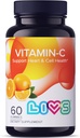 LIVS C vitamīns 250 mg Gumijas bērniem un pieaugušajiem      - antioksidanti & Imūnsupporta papildinājums -- matu, ādas un nagu vitamīni sievietēm un vīriešiem -- Vegen & Free from GMO & Gluten - 250mg VIT C/Dose - 60 ct