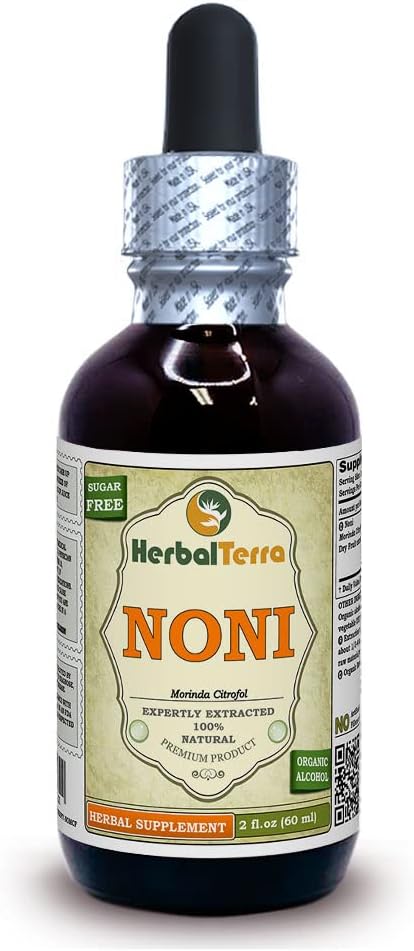 Herbal Terra LLC Noni (Morinda Citrofol) Tinktūra, Organiski žāvēti augļi Šķidrais ekstrakts 2oz