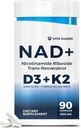 Anti-Aging Energy NAD papildinājums – NMN alternatīva ar nikotīnamīdu Riboside 1000 mg, Trans-Resveratrol 300 mg, vitamīns D3 4000 SV un K2 110 μg MK7 – Veģetārisks 60 kapsulas, 1300 mg