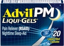 Advil PM Liqui-Gels sāpes Reliver un nakts miega palīglīdzeklis, sāpes Medicīna ar Ibuprofēnu sāpju atvieglošanai un difenhidramīna HCL miega palīglīdzeklim - 20 šķidrās pildītās kapsulas - Atgriezties koledžā